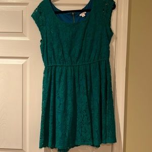 Dress worn once blue green color